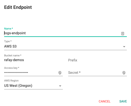 Log Endpoint Setup