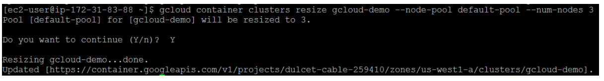 Resizing a cluster 2