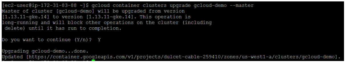 Upgrading the cluster