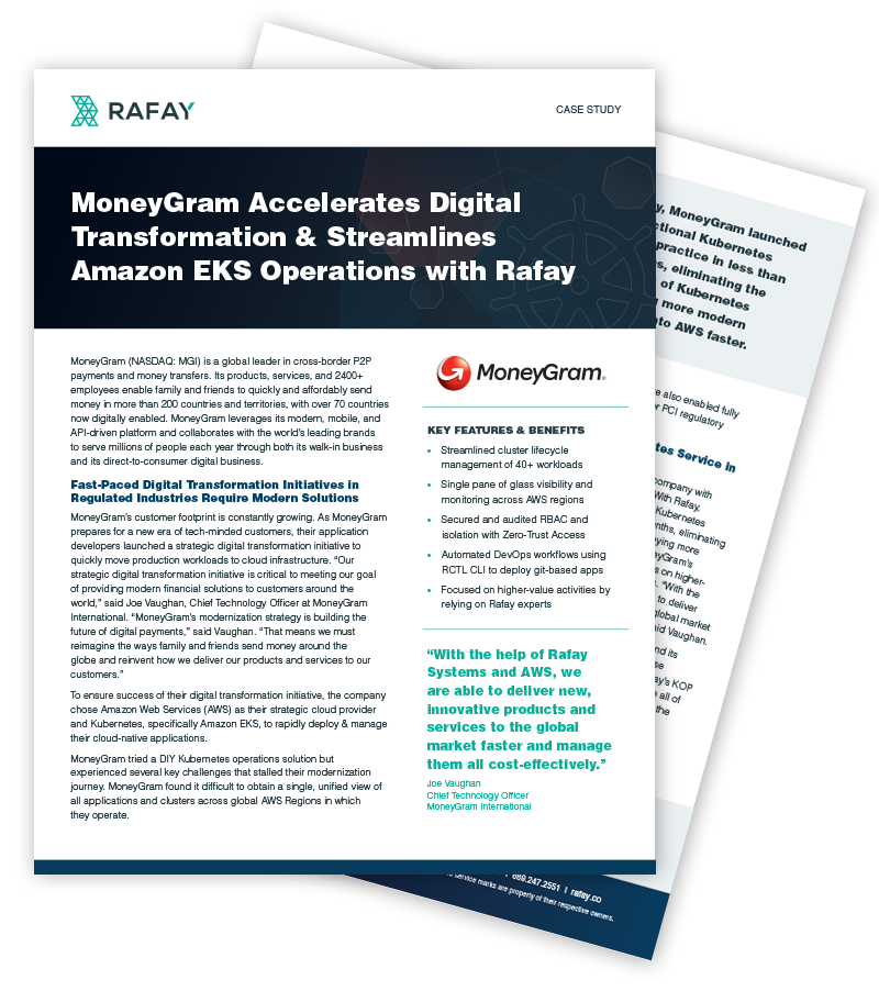image for MoneyGram Accelerates Digital Transformation & Streamlines Amazon EKS Operations with Rafay