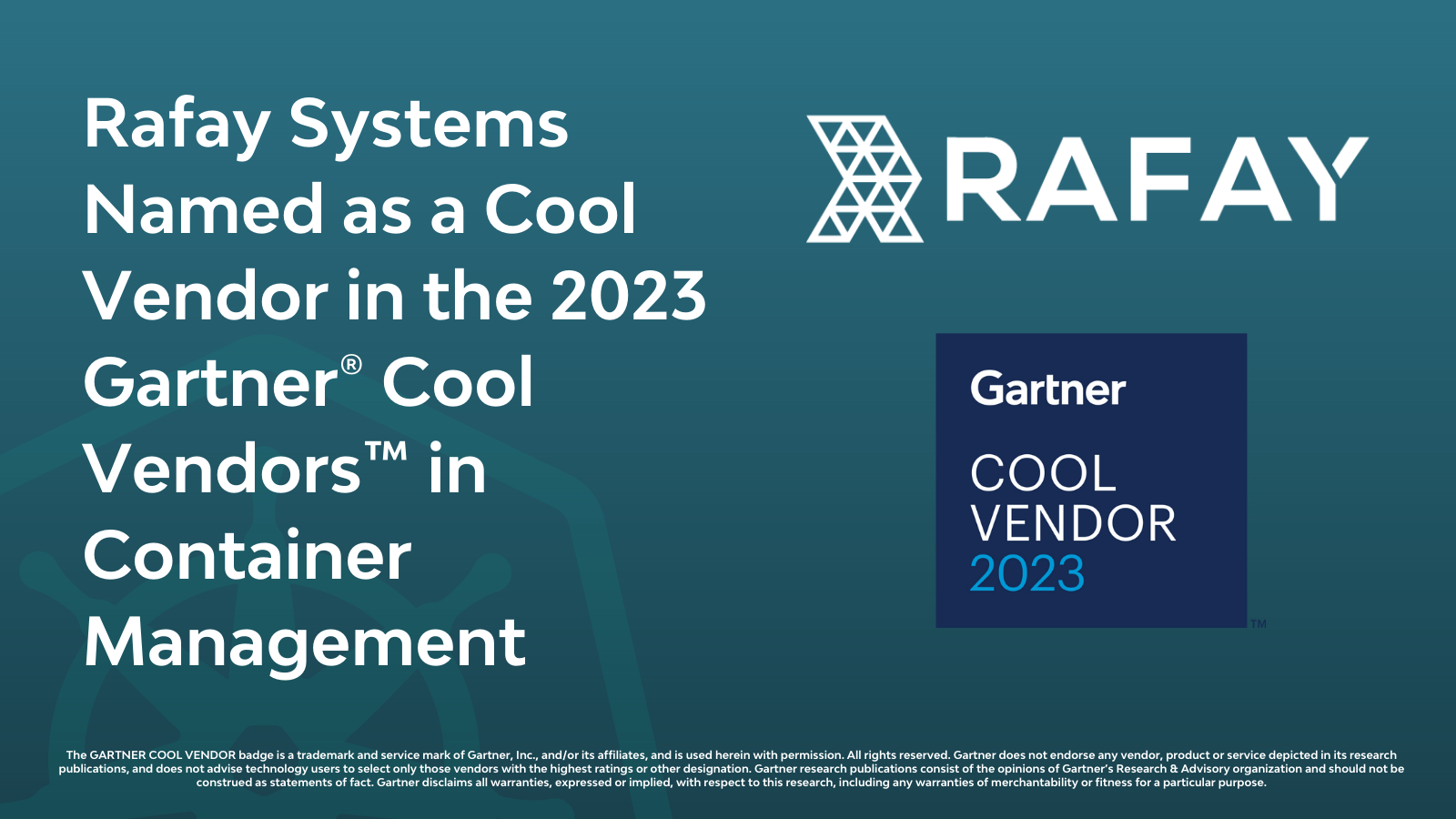 Rafay Systems Named as a Cool Vendor in the 2023 Gartner® Cool Vendors