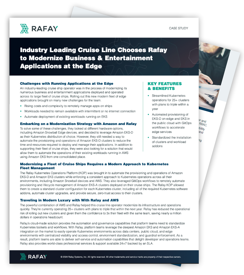 image for Industry Leading Cruise Line Chooses Rafay to Modernize Business & Entertainment Applications at the Edge